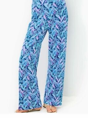 Lilly Pulitzer Allena Knit Palazzo Pants Barton Blue Star Gazing